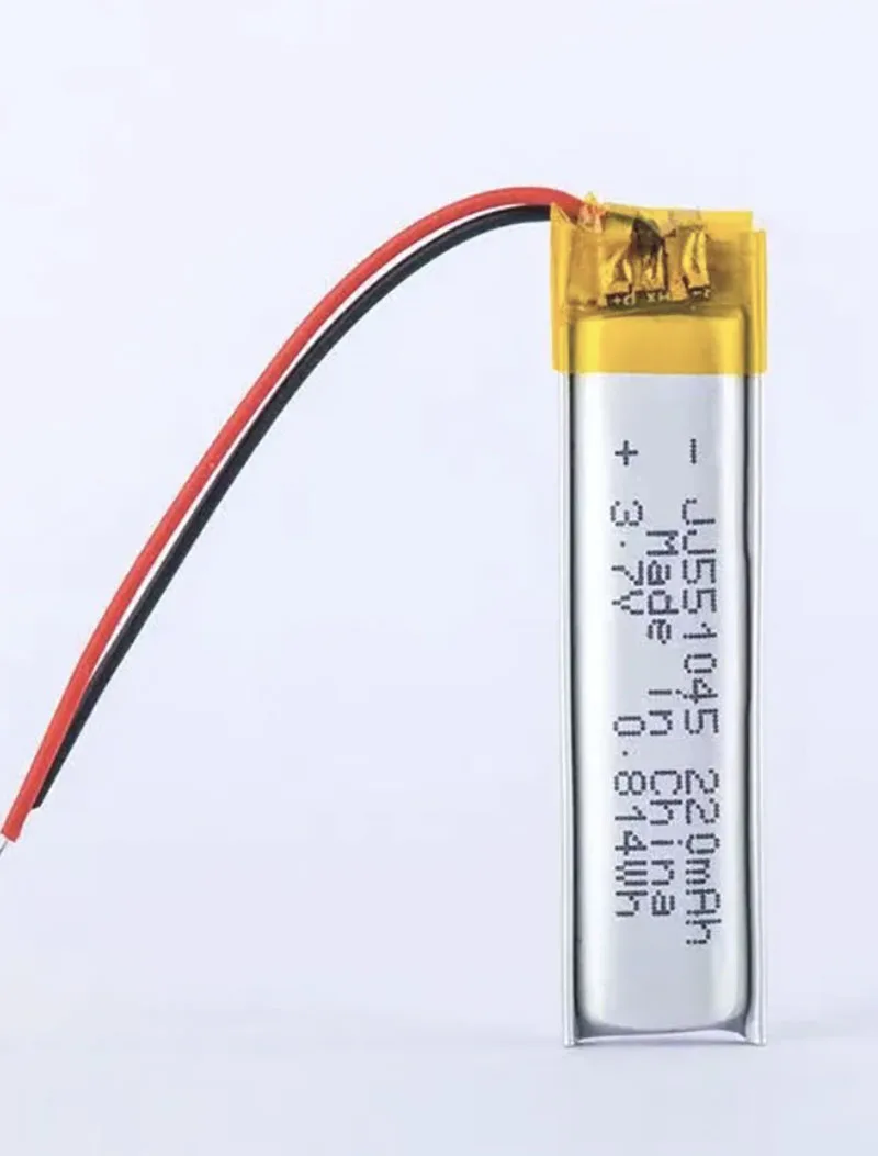 2 sztuk 551045 bateria litowo-polimerowa 220mah3.7v zestaw słuchawkowy Bluetooth audio 3D okulary do ładowania Mini baterii dla produkty