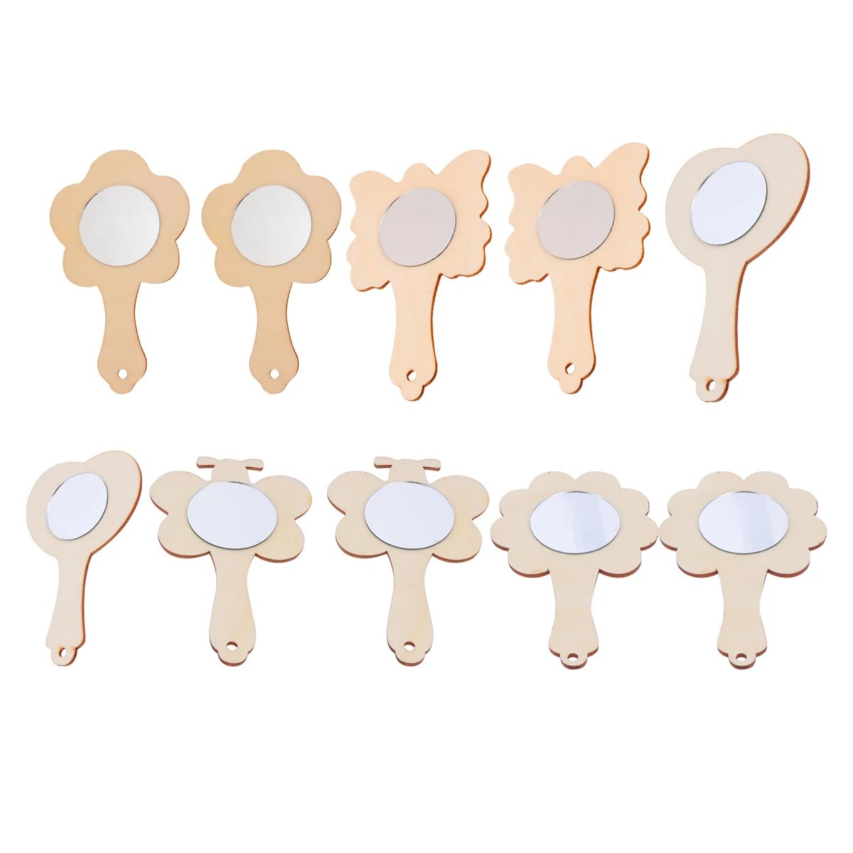 

18 Pcs Small Wooden Mirror Craft for Pocket Mini Mirrors Crafts Handheld Child