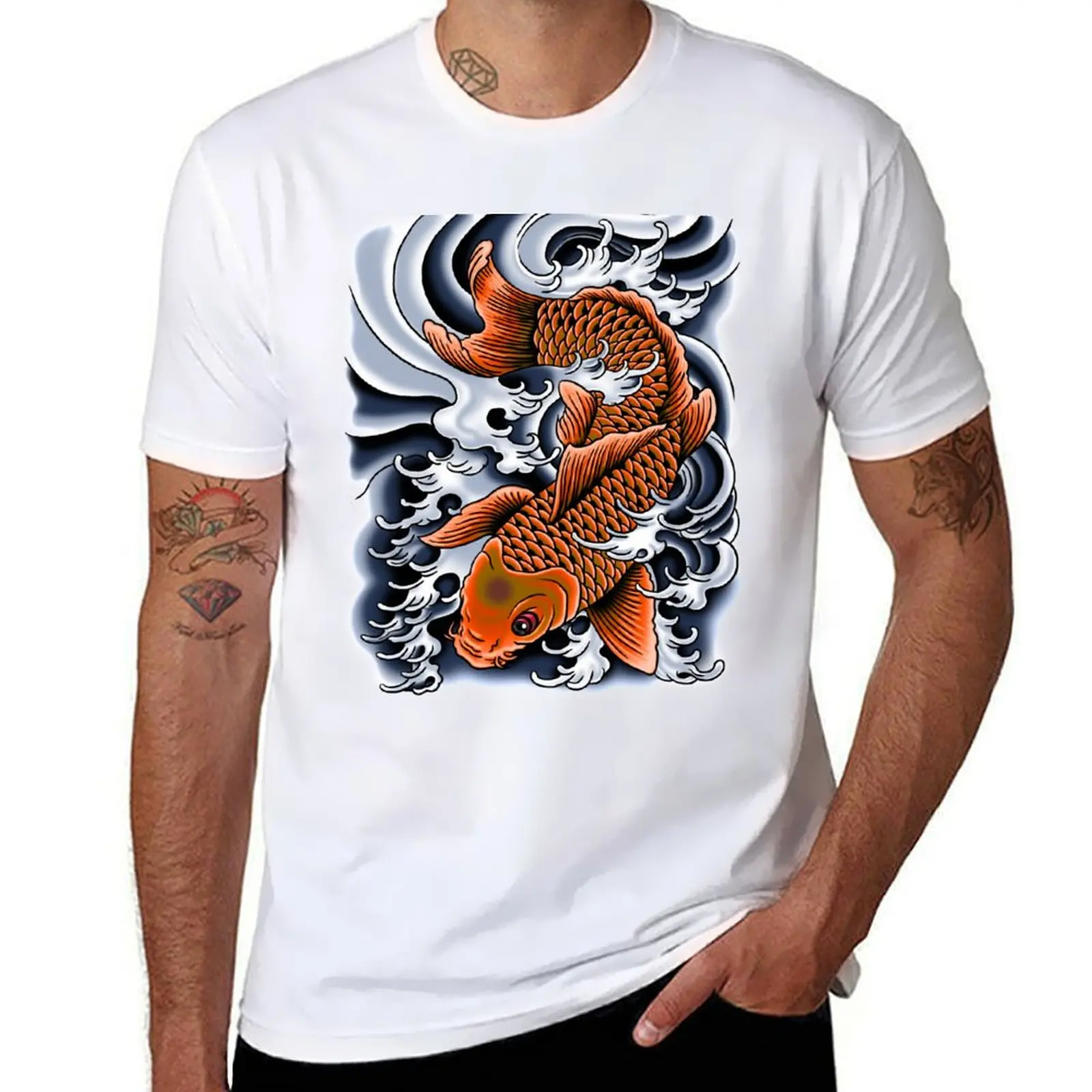 

Tattoo Koi Orange T-Shirt mens graphic t shirts g man t shirts for men T-Shirt
