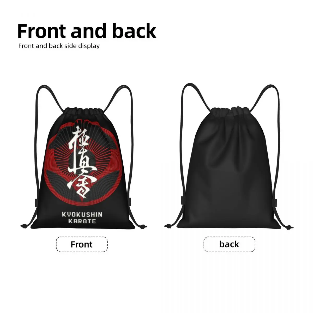 Custom Kyokushin Karate Drawstring Backpack Bags Men Women Lightweight Japanese Martial Arts Gym Sports Sackpack Sacks Traveling