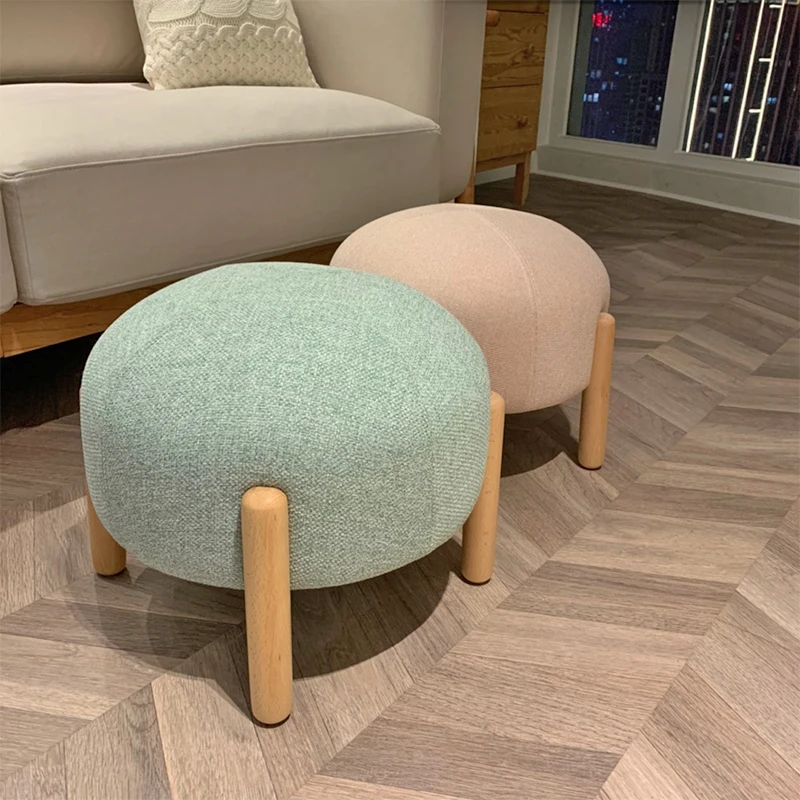 

Home European Style Stools Household Footrest Can Sit on Low Stool Simple Shoe Changing Stool Bedroom Living Room Sofa Ottomans