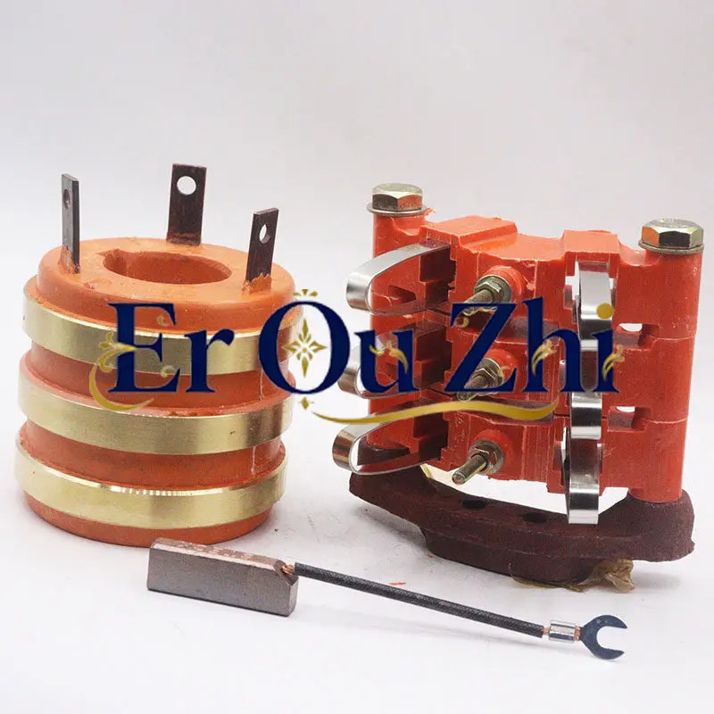 Conductive Slip Ring Collector Ring 3-way Inner Diameter  Outer Diameter 78 Height 71 FRP Bakelite Carbon Brush Holder Key 10