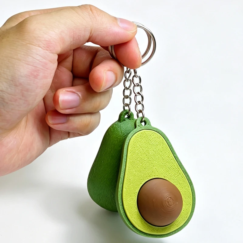 Avocado 3D Printed Clicker Fidget Keychain Backpack Charm Stress Relief Toys ADHD Anxiety Novelty Idea Gifts for Kids Boys Girls