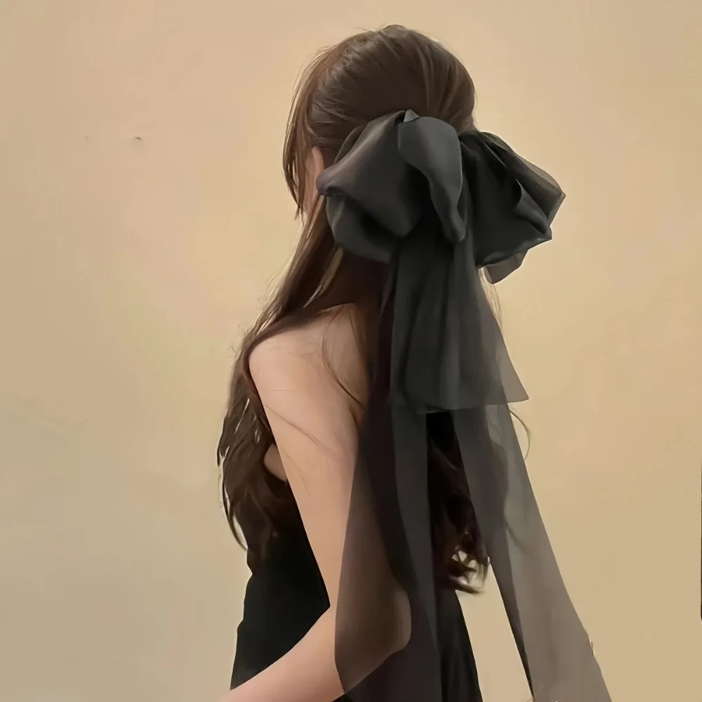 

Заколка-краб с большим бантом для высоких хвостов, стильная заколка-зажим для волос, аксессуар для девочек и женщин, 1 шт.