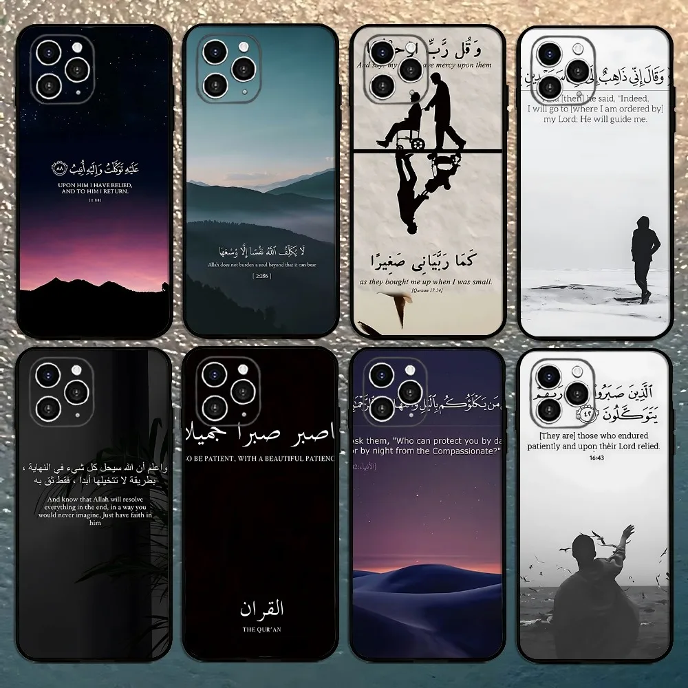 Arabic Quran Islamic Muslim Quotes Phone Case For Iphone 16 15 11 13 14 Pro Max 7 8 Plus X Xr Xs Max 12mini Cover Case