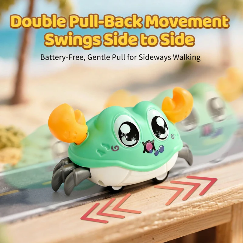 ของเล่นปูจำลองการสั่นสะเทือนสองทิศทาง ซ้าย-ขวา สำหรับเด็ก ของเล่นเสริมพัฒนาการเด็กเล็ก ฝึกการคลาน