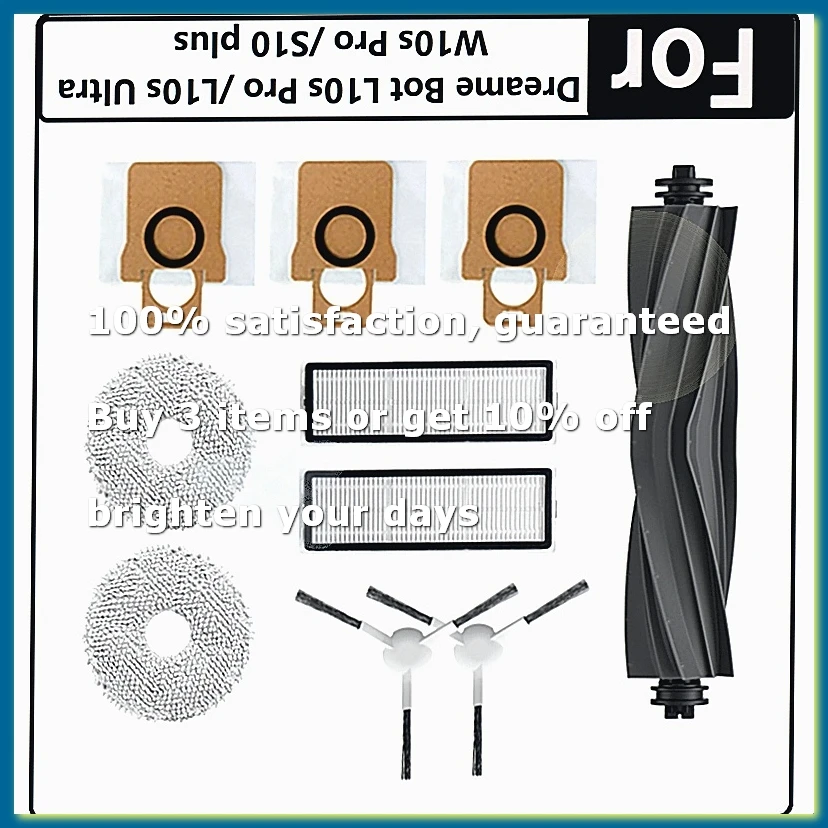10PCS Accessories Kit for Bot L10S Pro /L10S Ultra /W10S Pro /S10 Plus Robot Vacuum Cleaner Replacement Parts