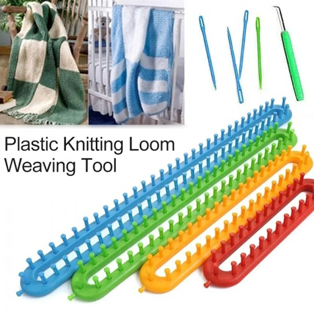 1 Set 4 Size Plastic Sock Hat Scarf Scarves Maker Weaving Loom Loom Knitting Knitter Kit DIY Portable Sewing Accessories