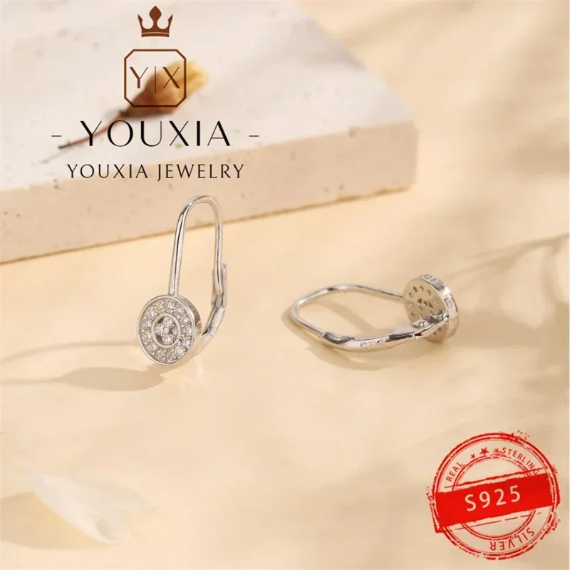 Best-selling European and American exquisite silver jewelry simple design party fashion couple gift shiny earrings for women