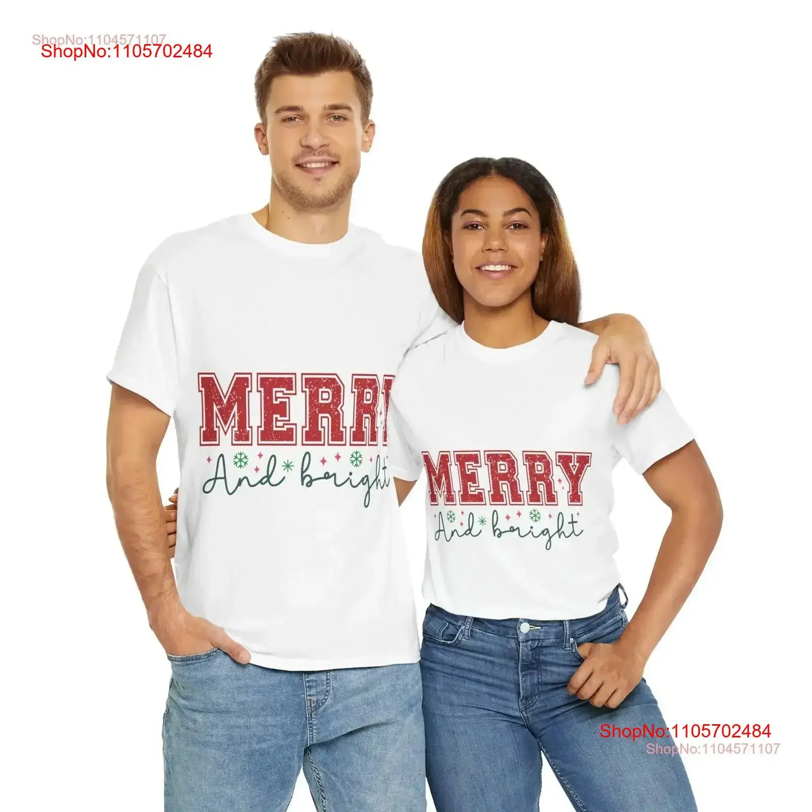 Merry and Bright Christmas T Shirt Cute Holiday Snowflake Festive Xmas Design Retro Fun Idea vintage Washed homme