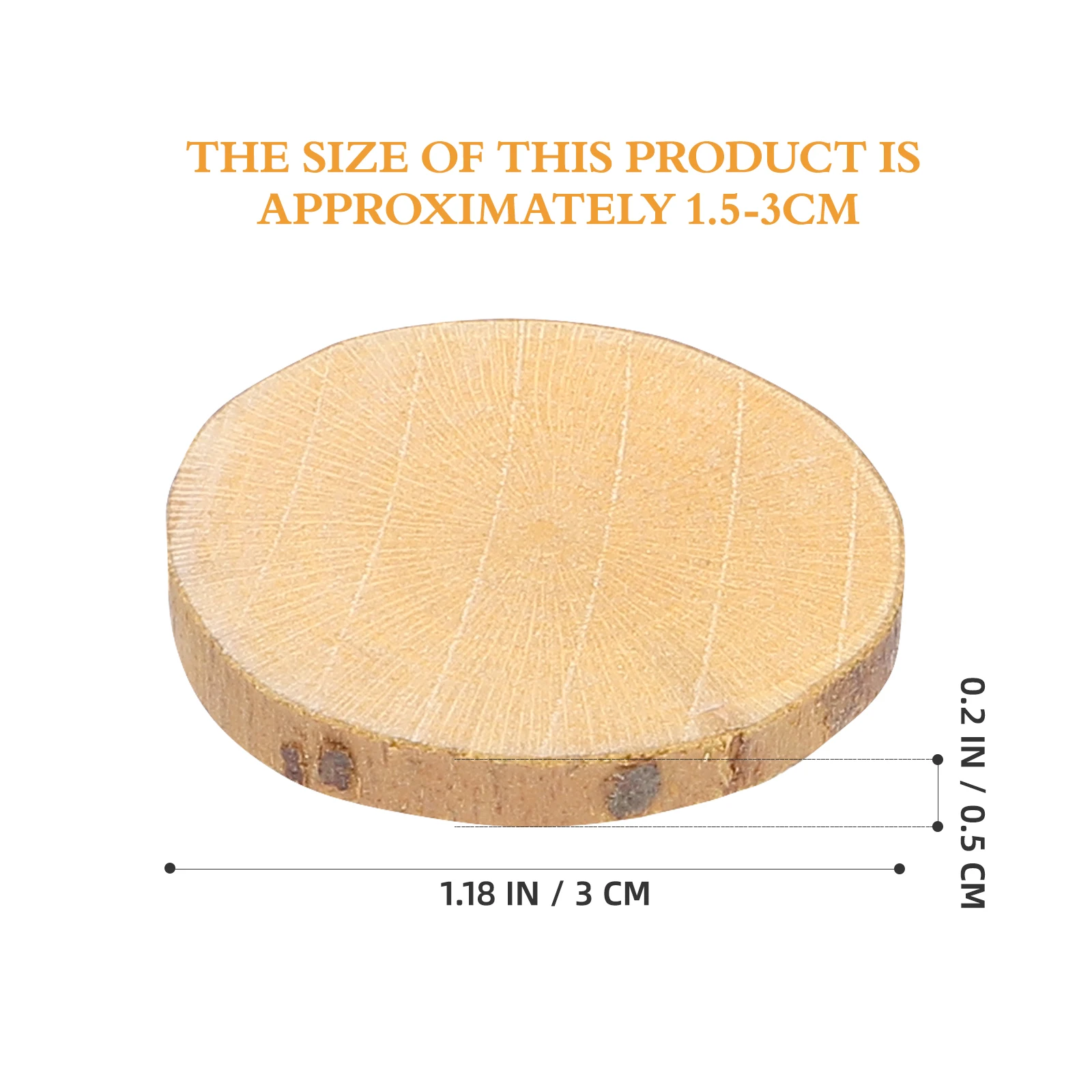 

100pcs Wood Log Slices 1.5-3Cm Natural Round Discs For Diy Crafts Wedding Decor Table Numbers Craft Projects Sewing Accessories