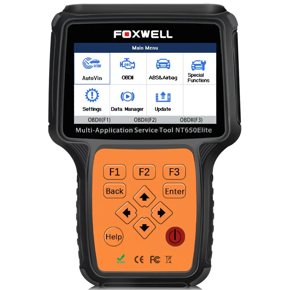 FOXWELL NT650 E-lite OBD2 Automotive Scanner ABS SRS A/F BRT DPF 26 Reset Professional OBD Auto Car Diagnostic Tool OBD2 Scanner