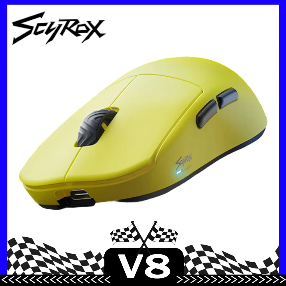 

SCYROX V8 Wireless Mouse Three Mode Bluetooth Paw3950 Ergonomics Lightweight Gaming Esports Mouse Custom Made Gamer Mice Gifts