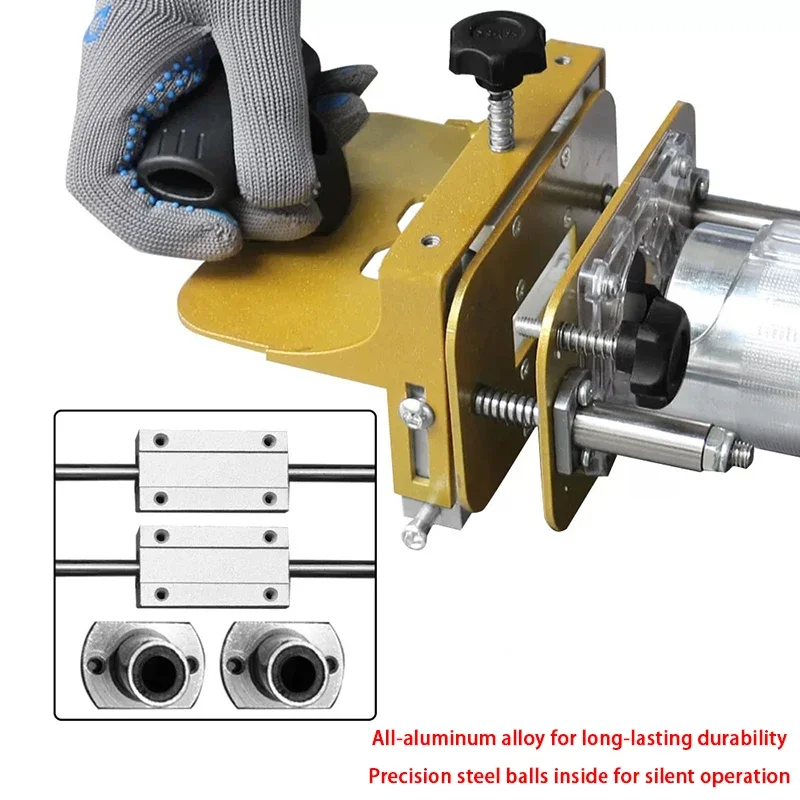 

Mortising Jig for 65mm Trimming Machine 2 in 1 Slotting Bracket Invisible Fasteners Punch Locator Linear Track Woodworking Tools