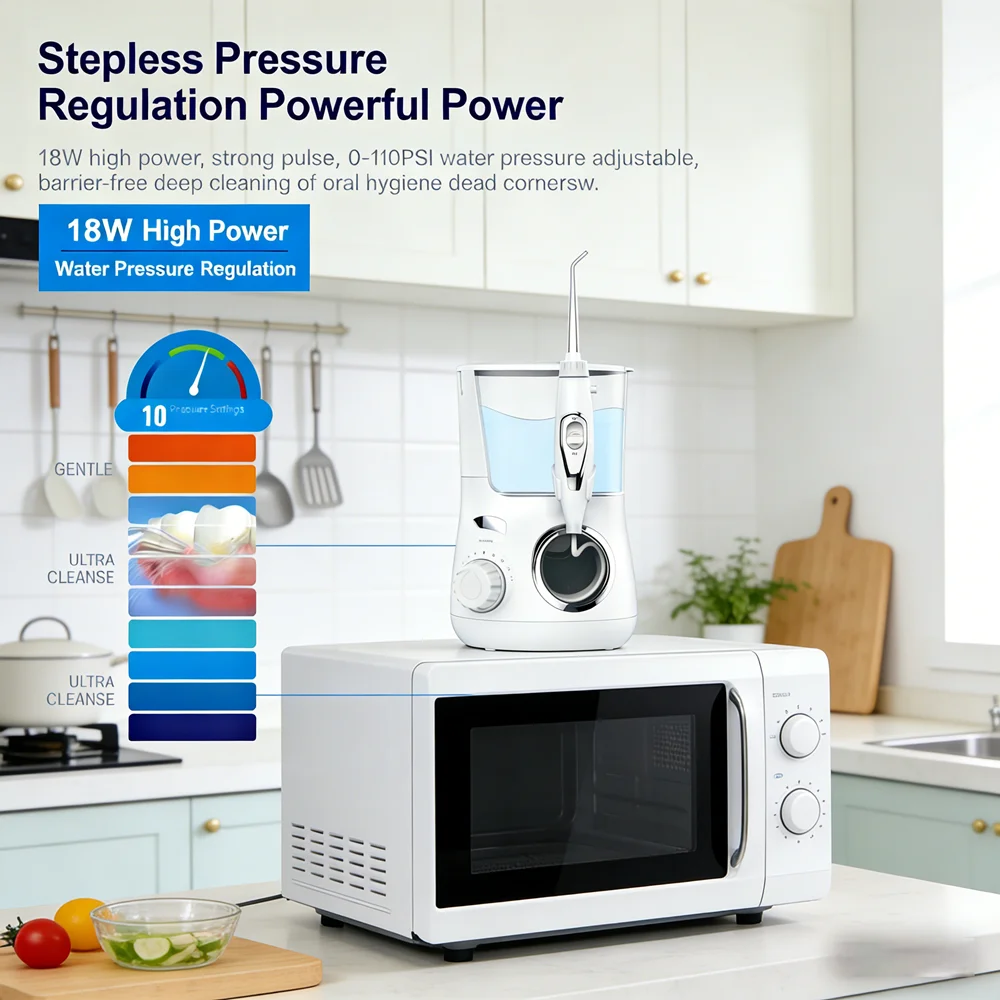 

Электрический ирригатор для полости рта, 10 режимов, 5 насадок, перезаряжаемый, для свежего дыхания на весь день