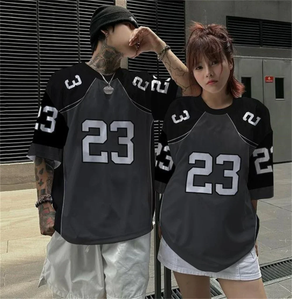 Digital Letters 3D Sports Fast Dry Breathable Men Plus Size T-shirt Basketball Jersey Hip-hop Couple Parent-child Short Sleeve