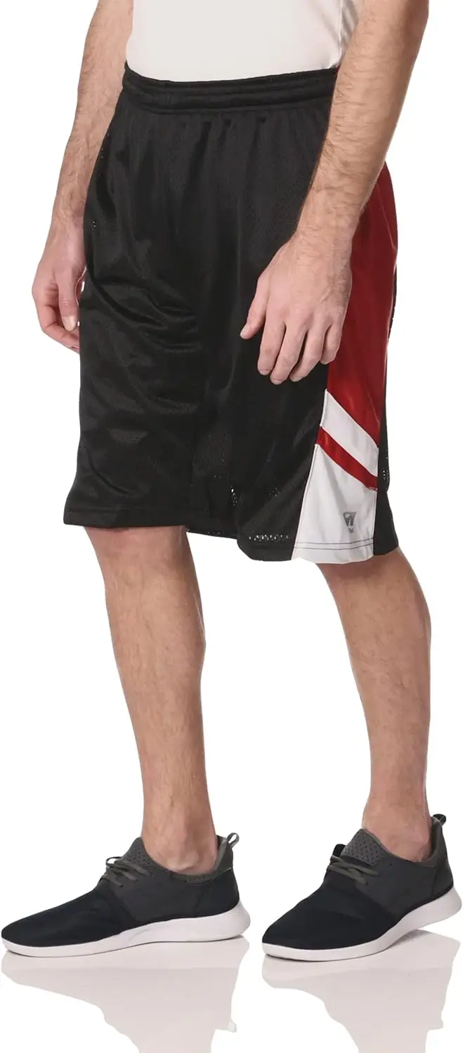 

Men's Athletic Gym Basketball Mesh Shorts with Pockets, Inseam 12', Quick Dry, Breathable