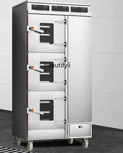 

A01 Commercial three-door steamer, transparent window smart steamer, electric seafood steamer, restaurant, restaurant canteen st