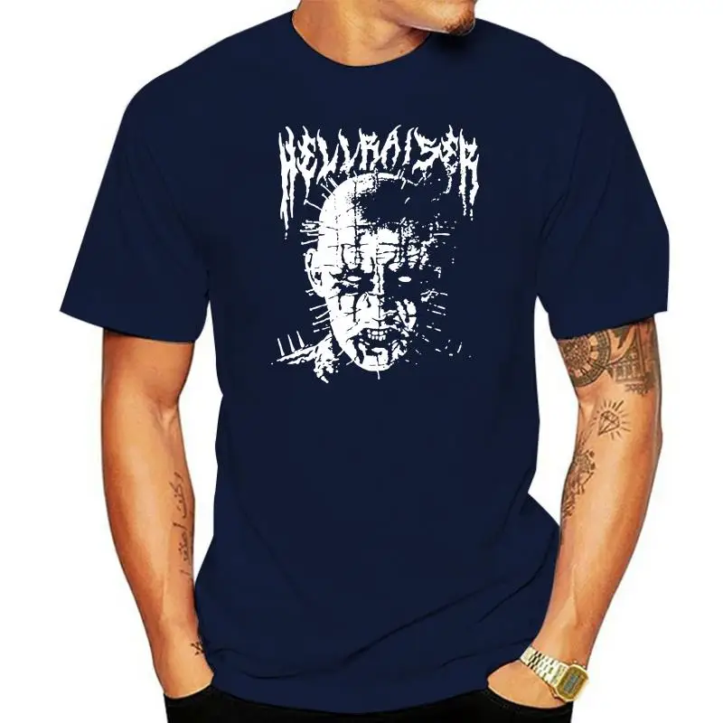 T Shirts Black Metal Pinhead Hellraiser Puzzlebox Halloween Men Crew Neck Short Sleeve T Shirts On Sale MenTees Design Cotton