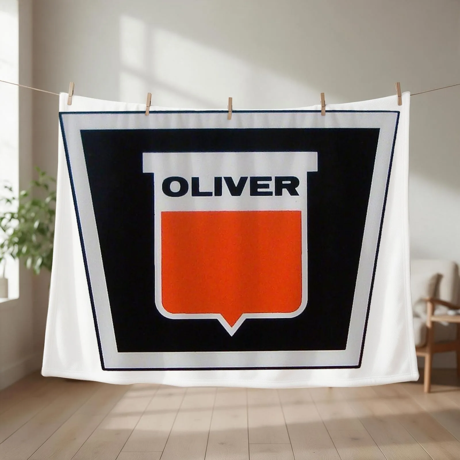 Oliver Tractor Keystone Throw Blanket couch cozy soft plush fuzzy picnic outdoor blanket