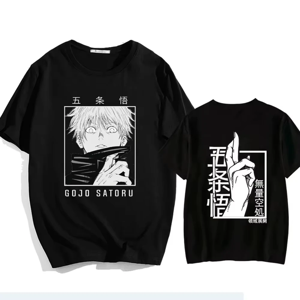 

2026 New Japanese Anime Punk Gojo Satoru Printed Loose T-shirt Harajuku Casual Y2k Streetwear Tops