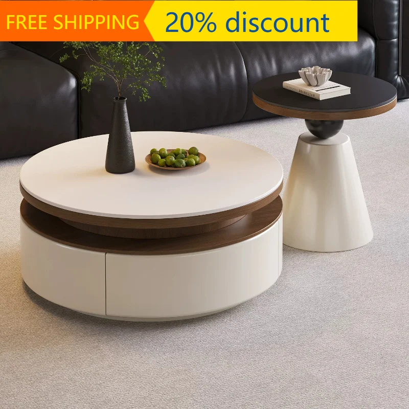 132 Console Japandi Style Coffee Tables Floor Low Wood Storage Coffee Tables Apartment Brown Mesa De Centro Sala Furniture Home