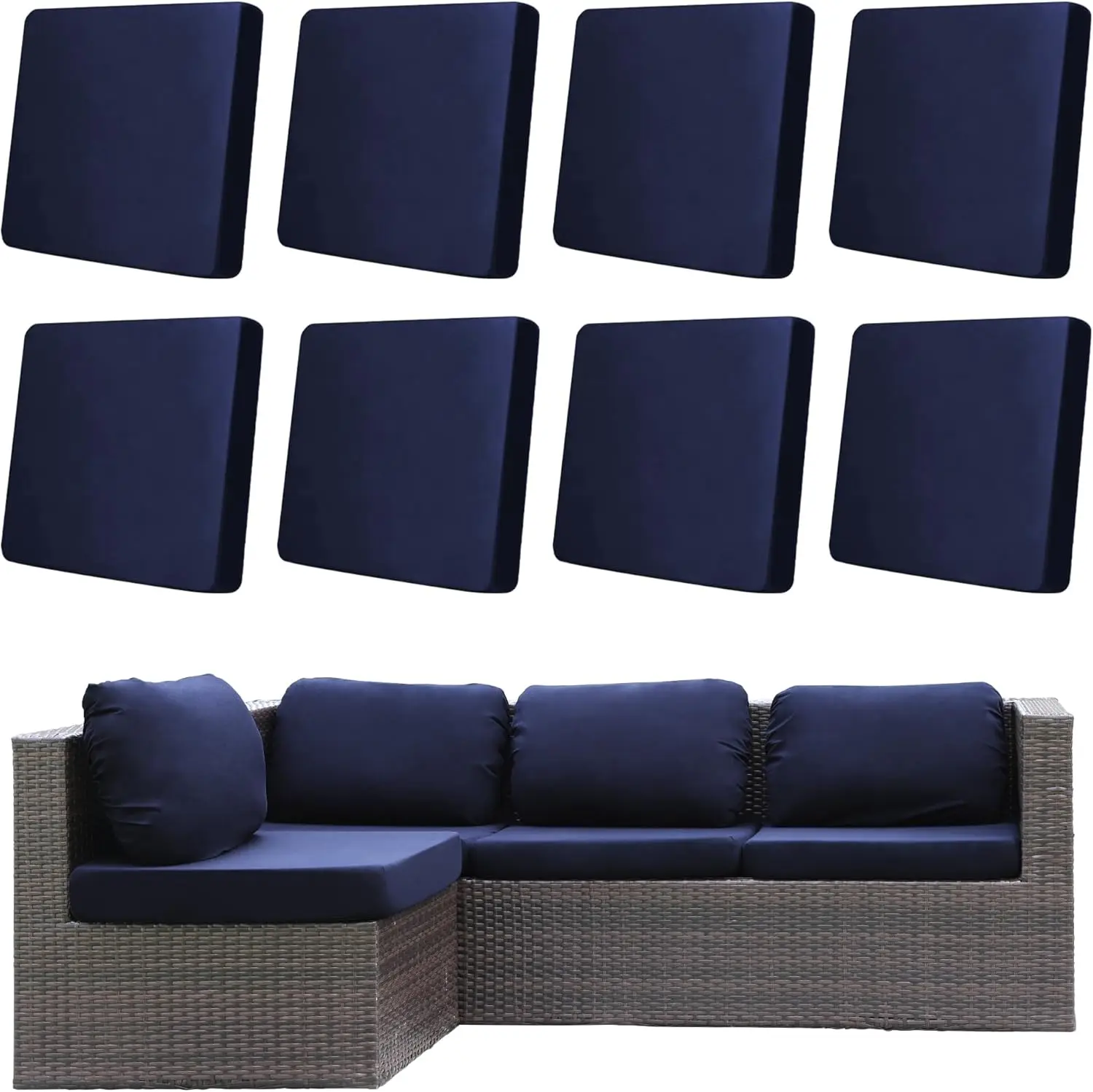 

8 шт. чехлов для уличной мебели, эластичные, тянущиеся, моющиеся и многоразовые, для защиты мебели на террасе/патио