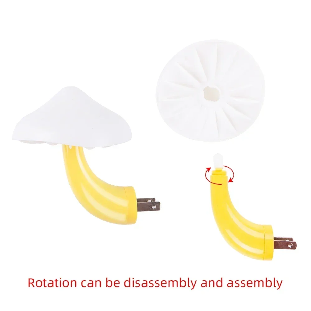 Mushroom LED Night Lights Shape Automatic Sensor Bedroom Decor US Plug Wall Lamps for Kid Children's Room Bedside Mini Lamp image 5