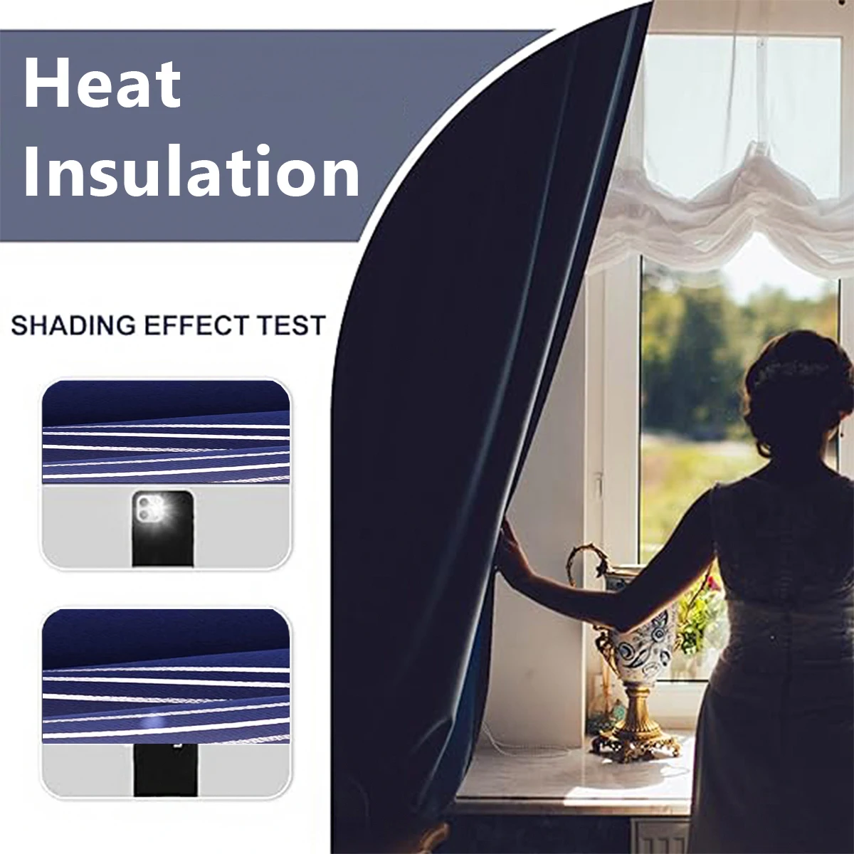 2 PCS Grommet Top Curtains, Silver Wavy Stripe Pattern Curtains, Indoor Sun Shading, Heat Insulation, Bedroom/Home Decoration