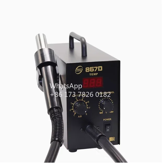 

857D Rework Soldering Station 600W Temperature Control Soldering Station Air Blower With Led Hot Air Desoldering Sta