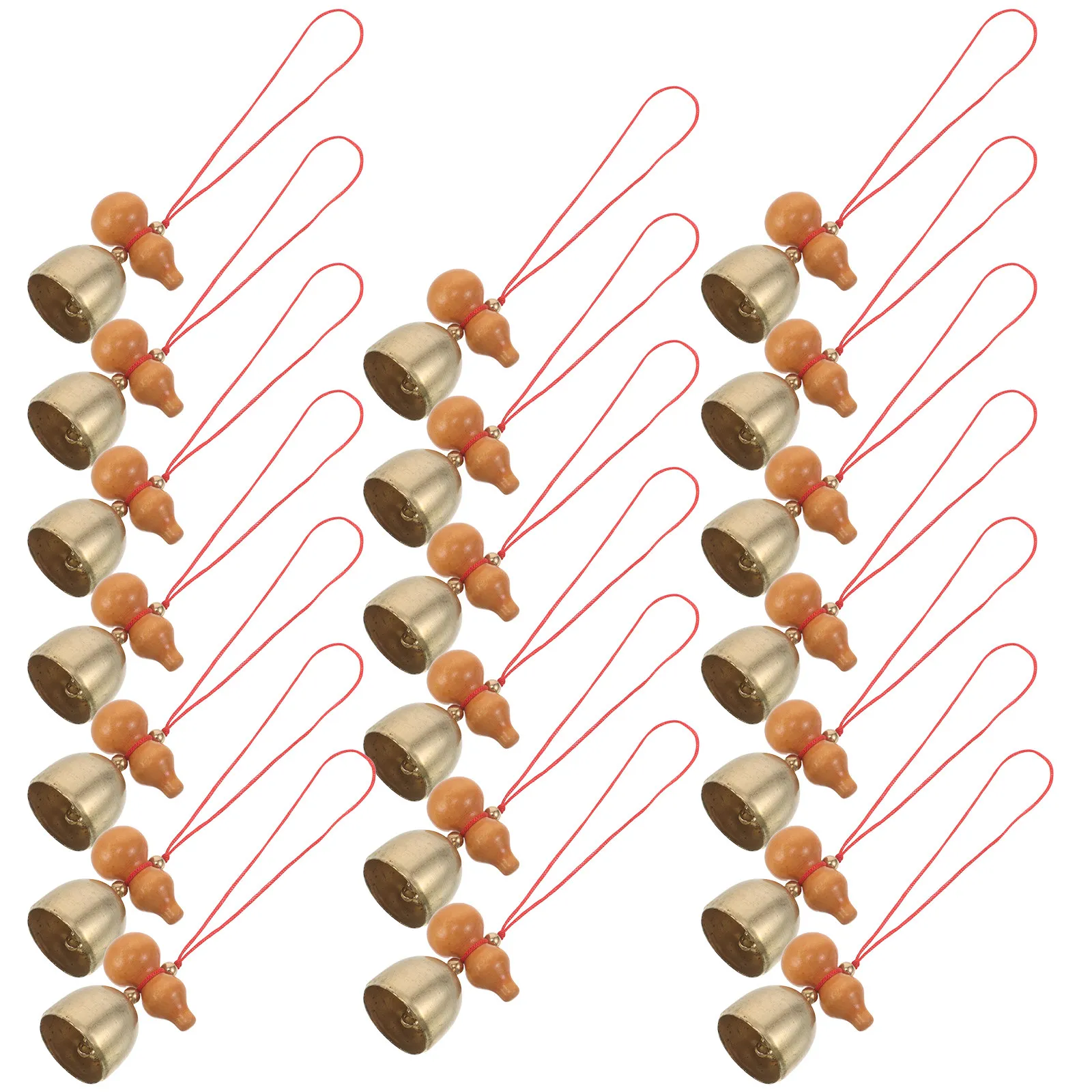 

20Pcs Red String Gourd Wind Chimes Metal Bell Chimes for Outdoor Garden Decoration DIY Feng Shui Lucky Backyard Prosperity
