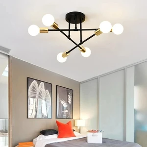 Nordisch minimalistische LED -Pendelleuchte, Deckenlampe, Kronleuchter für Zimmer, Zimmer, Schwarz, Gold, Beleuchtungsdekoration geeignet 8 Hauptverkäufe Schwarzes Badezimmer - №6