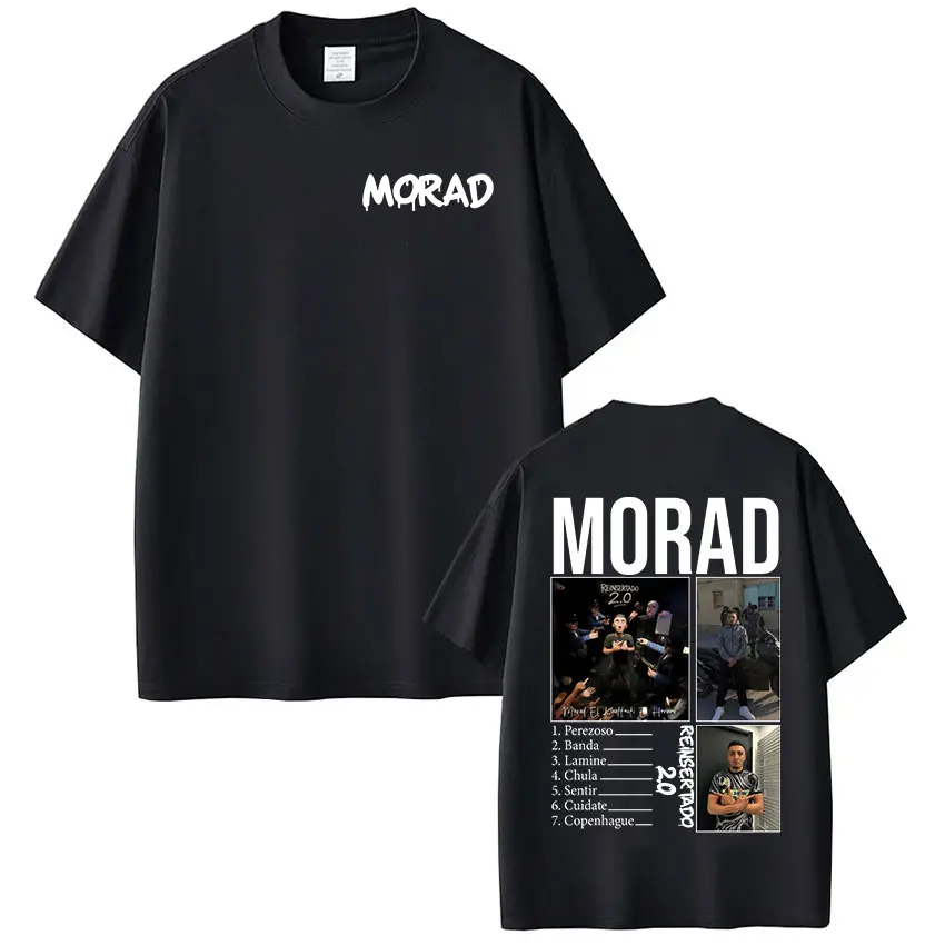 Koszulka damska z nadrukiem, 100% czysta bawełna, styl hip-hop, oversize, luźna, moda casual, rapera Morada MDLR z 2025 roku, letnia kolekcja.