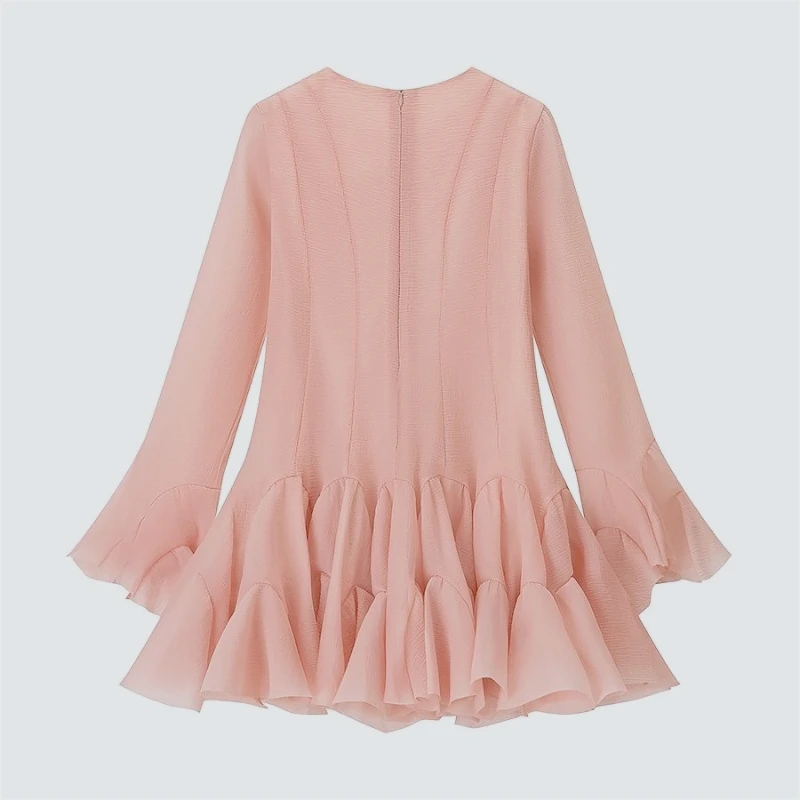 Gaun Pesta Manis Model Slim Fit Lengan Panjang Desain Niche untuk Usia 2025, Gaun Peri Bar Mitzvah Prancis, Bodystocking