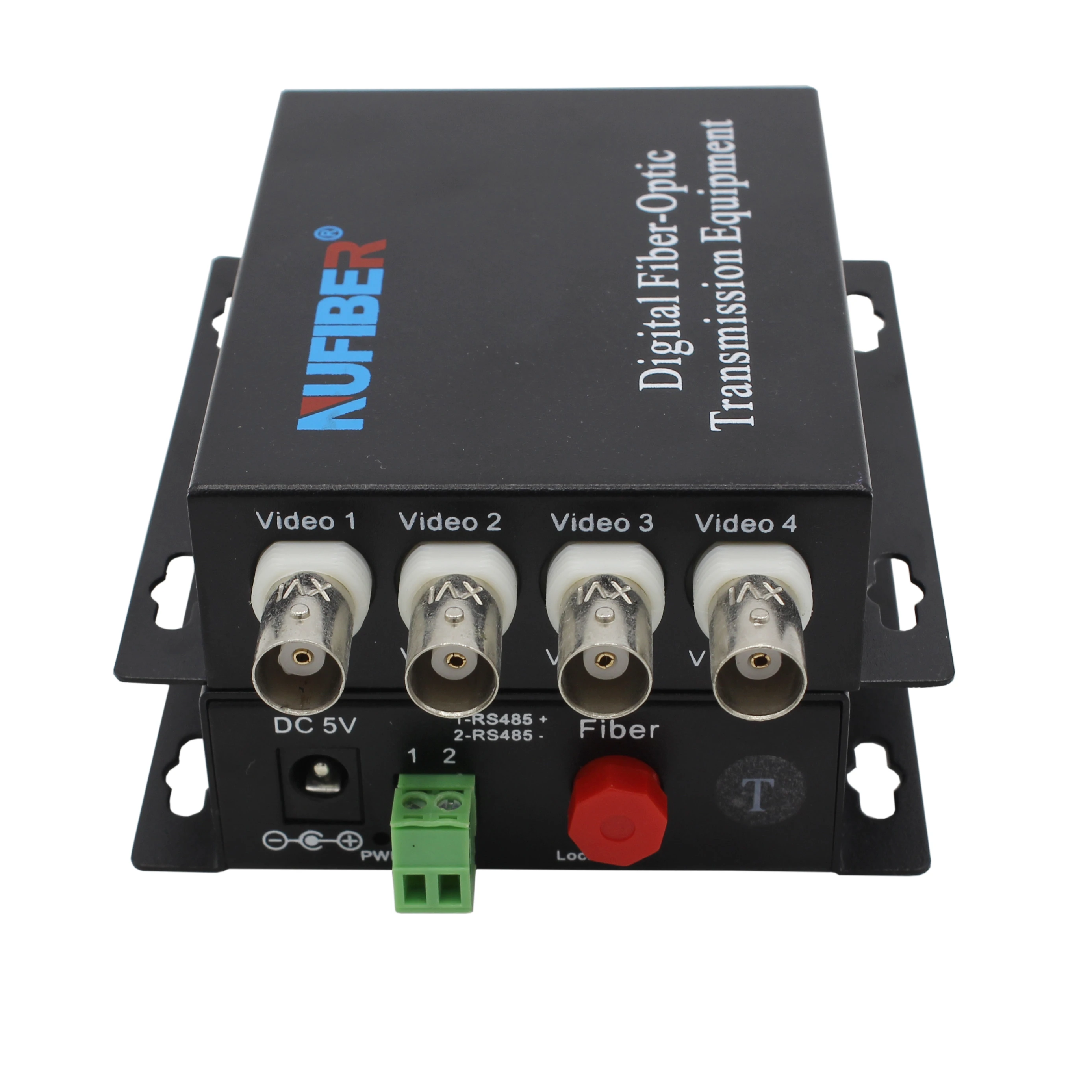 OEM 4 Channel Video Converter 4BNC to 1 RS485  Single Fiber SM 20km FC Transmitter and Receiver Fiber Video Converter