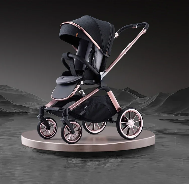 Baby stroller Two-way high landscape can sit, lie down, light and foldable