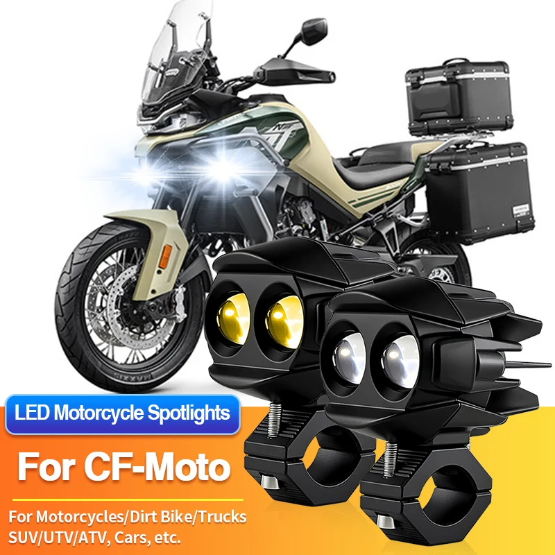 

1 Set LED Motorcycles Headlight Dual Color Spotlight Truck Car ATV for CF-Moto 700CL-X/800MT/CFORCE 110 400 450L 450S/500 EPS