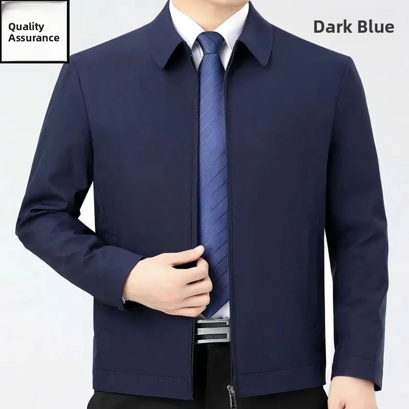 

Casual Silk Blend Men's Jaet Loose Fit Collared Outerwear Dad Sle Long Sve Spring Autumn Wear Stand Cut