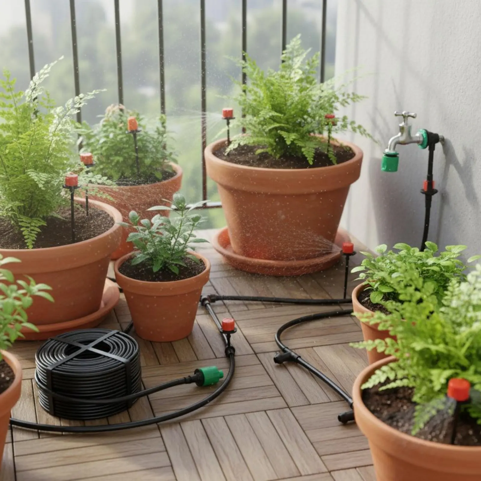 

Набор для капельного полива DIY с регулируемыми насадками, автоматическая система полива для сада, герметичная конструкция