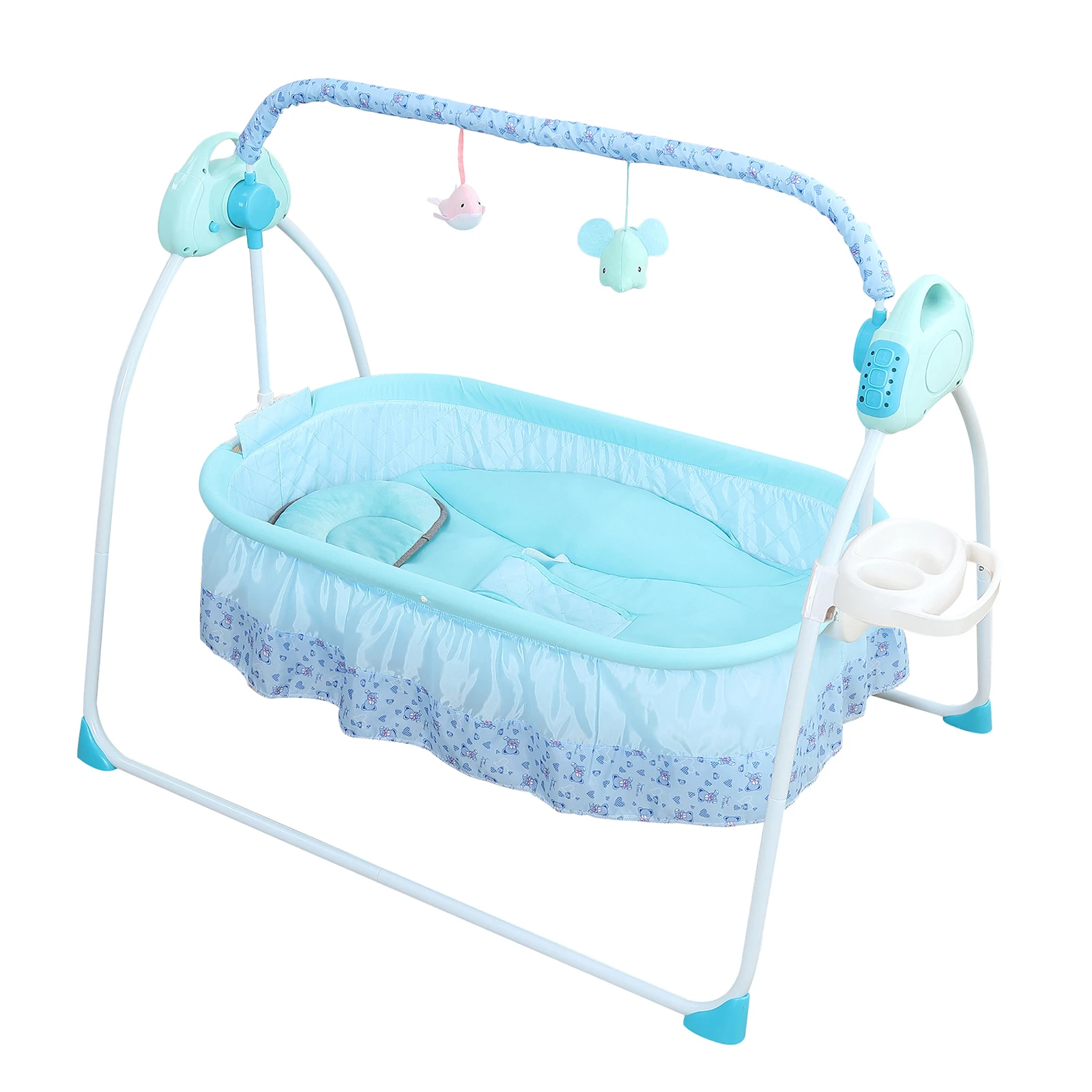 Auto-Swing Motions Baby Rocking + Bluetooth USB Electric Cradle Infant Bed Crib With Built-in 12 Songs Free up Your Hands