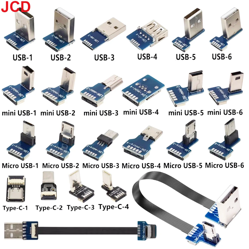 FFC Mini Micro USB Extension Type-C Ribbon Cable 90 FPV Slim Flat Soft Flexible FPC Charge FPV Brushless Handheld Gimbal Monitor