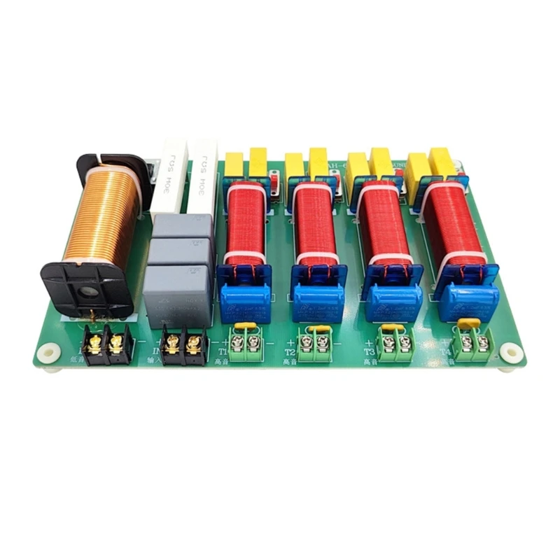 WEAH-6503 5-Way Frequency Divider High Power HiFi Crossover High Pitched Bass Audio Board for Home Theater 4-8Ω Speaker