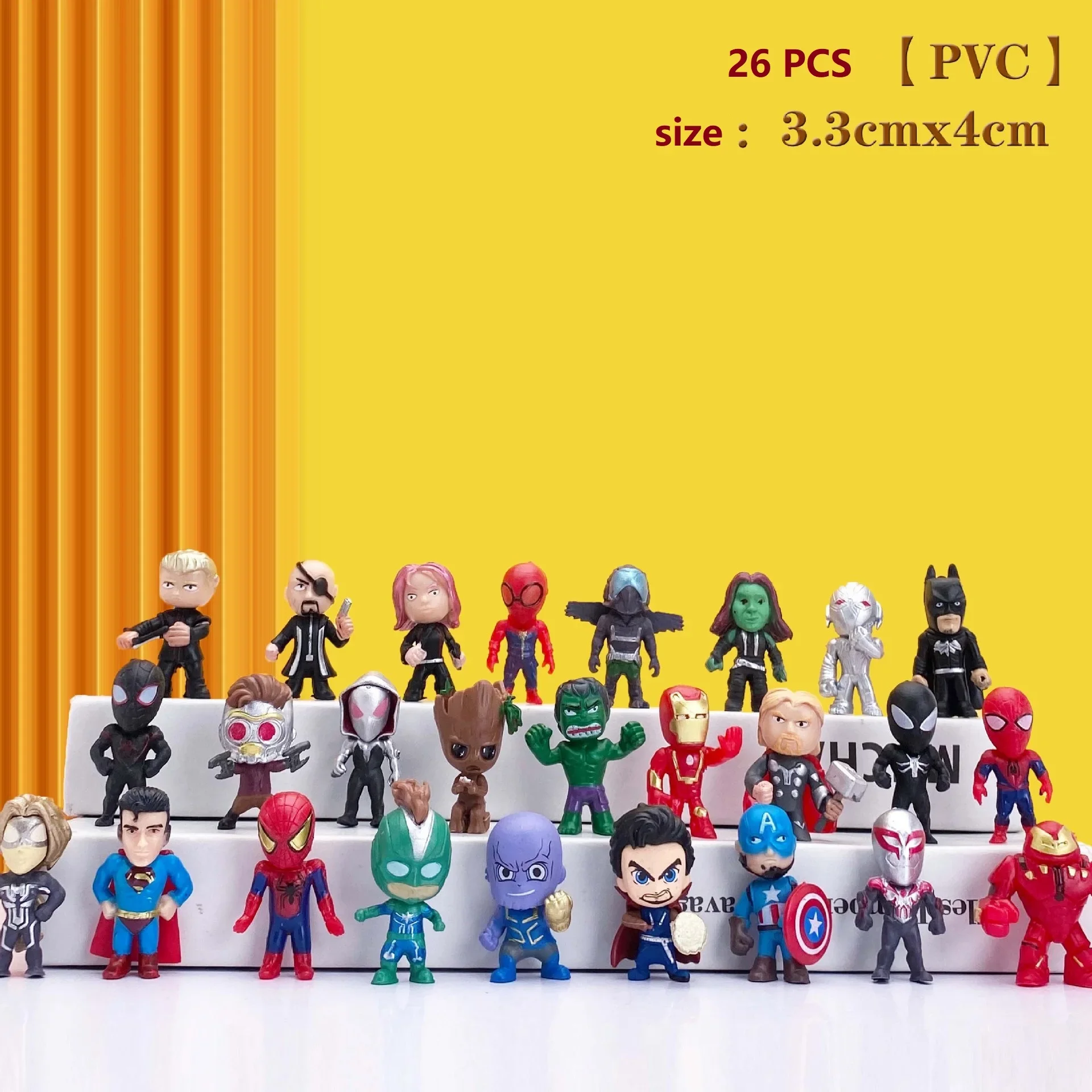 6-26Pcs/Sets Disney Anime Spider man Action Figure Kids Ornaments Toys Birthday Christmas Gifts