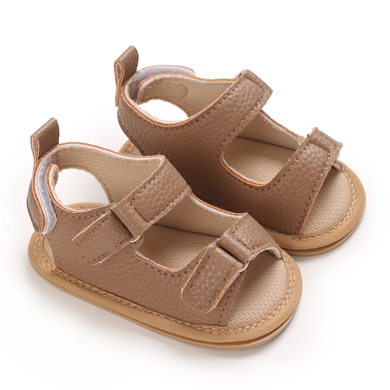 Solid ColorToddler First Walker Baby Crib Newborn Baby Summer Sandals Infant Boy Girl Shoes Rubber Soft Sole Non-Slip 3 Colors