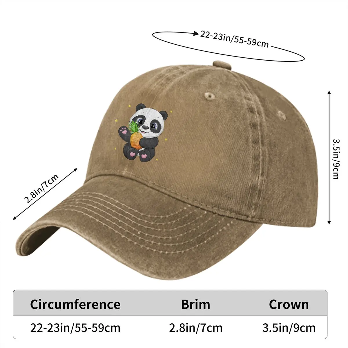 Holding A Big Pineapple Baseball Cap Men Hats Women Visor Protection Snapback Cute Panda Animal Caps