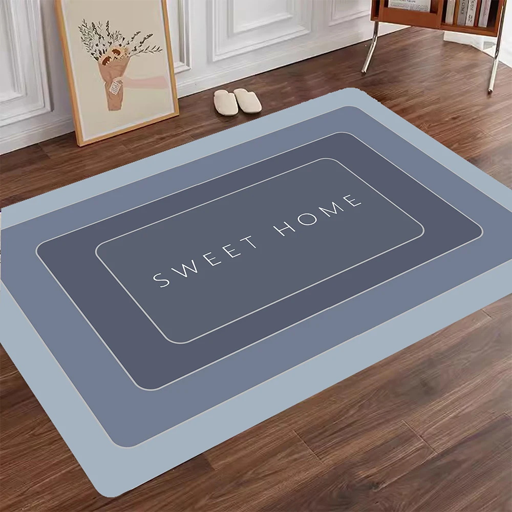 Simple Living Room Diatom Mud Floor Mats Rubber Bathroom Water-absorbent Quick-drying Mat Floor Mat Non-slip Entry Carpet