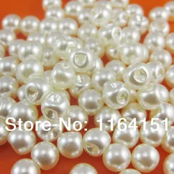 100pcs Pearl Buttons  6mm Round Button Craft Buttons Bulk Scrapbooking Products DIY Accessories sk0220