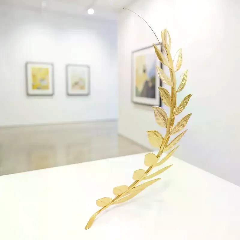 جديد ريترو الذهب اللون ورقة عقال خوذة تاج تيارا غطاء الرأس آلهة اليونانية رئيس مجوهرات العروس الزفاف إكسسوارات الشعر #3