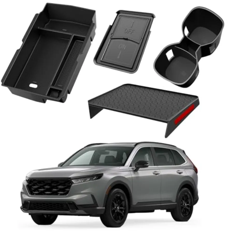 

4PCS Center Console Organizer Compatible with Honda CRV 2023 2024 2025 2026 Accessories CR-V Hybrid Armrest Organizer Tray Hidd