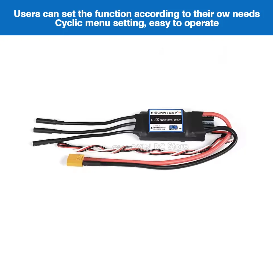 SunnySky X-SERIE ESC 80A 2-6S LiPO ESC 8-bit C8051 kern ingebouwd 5V/6V/7,4V, 5A verstelbare BEC super anti-interferentie